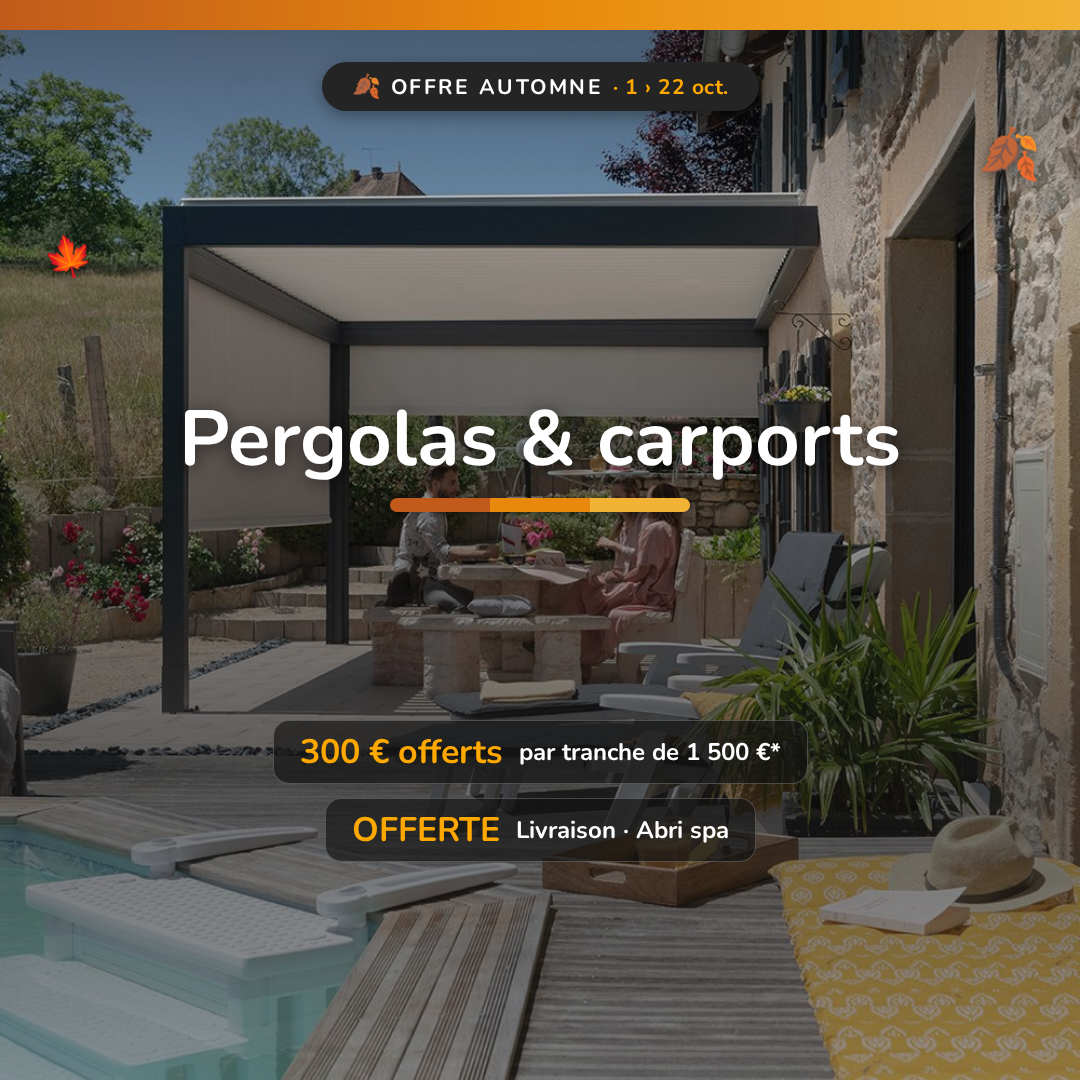 Offre Automne iPergola 300 euros par tranche de 1500 euros